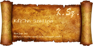 Kóhn Szelina névjegykártya